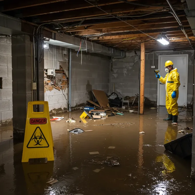 Flooded Basement Electrical Hazard in Carthage, NC Property