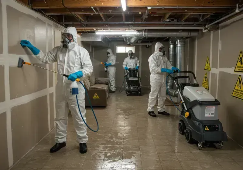 Basement Moisture Removal and Structural Drying process in Carthage, NC